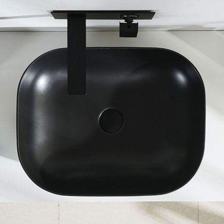 Lavoar EGO Belinda, Negru, mat, 46,5x33 cm, montaj pe blat, ceramica sanitara