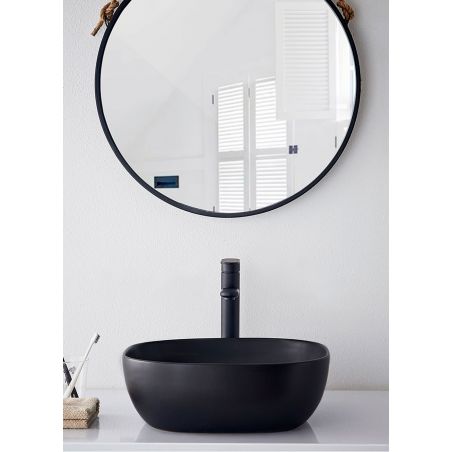 Lavoar EGO Belinda, Negru, mat, 46,5x33 cm, montaj pe blat, ceramica sanitara