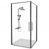 Cabina EGO-ABRA Black, 80x80cm, 90x90cm si 80x100cm, sticla securizata 6mm, 2 usi Batante