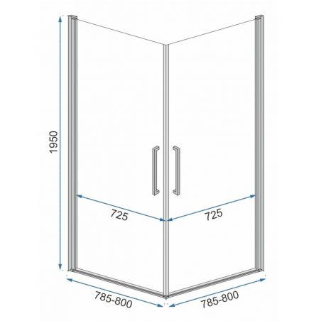 Cabina EGO-ABRA Black, 80x80cm, 90x90cm si 80x100cm, sticla securizata 6mm, 2 usi Batante