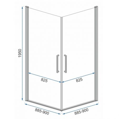 Cabina EGO-ABRA Black, 80x80cm, 90x90cm si 80x100cm, sticla securizata 6mm, 2 usi Batante