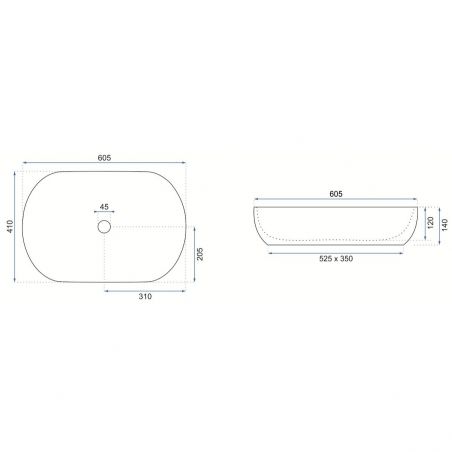 Lavoar EGO Cleo, Alb, lucios, 60.5x41 cm, montaj pe blat, ceramica sanitara