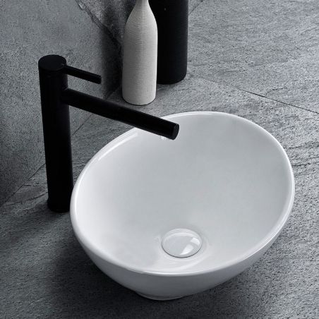 Lavoar EGO Sofia Mini, Alb, lucios, 34x27 cm, montaj pe blat, ceramica sanitara