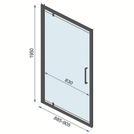 Usa de dus Ego-Rapid Swing, latimi intre 70 si 100 cm, sticla securizata 6mm, batanta, margini negre