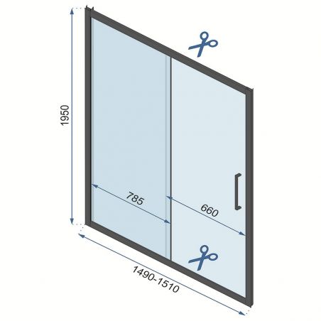 Usa de dus REA-Rapid Slide, latimi intre 100 si 160 cm, sticla securizata 6mm, glisanta, margini negre