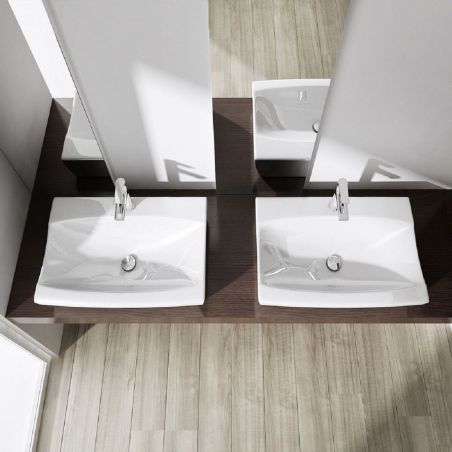 Lavoar EGO 152B, Alb, lucios, 48.5x32 cm, montaj pe blat, ceramica sanitare, cu gaura baterie