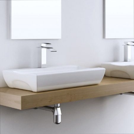 Lavoar EGO 152B, Alb, lucios, 48.5x32 cm, montaj pe blat, ceramica sanitare, cu gaura baterie