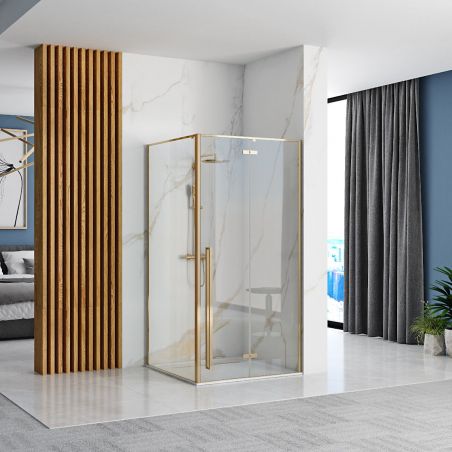 Cabina de dus, REA-Fargo Gold, sticla securizata 6mm, 80x100 si 90x90cm, Nano Easy Clean, design minimalist