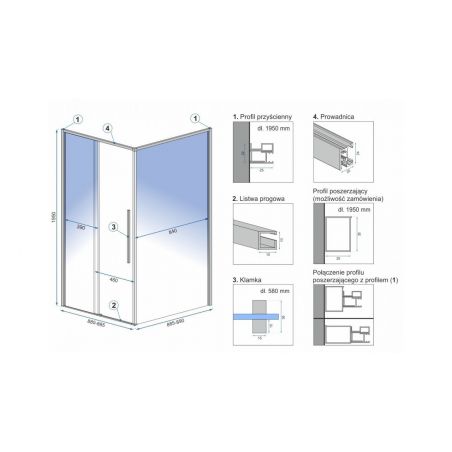 Cabina de dus, REA-SOL Black Mat, 80x100, 90x90 si 90x120 cm, sticla transparenta securizata 6mm