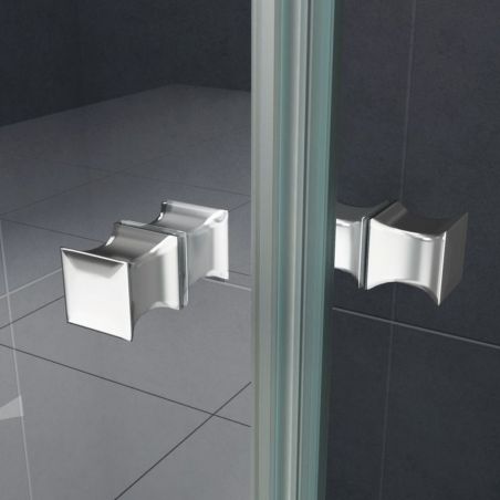 Cabina Ego-Rocco2, 2 usi batante, crom, sticla 6 mm, 80-90 x 80x90 x 190 cm, cu sau fara cadita, Nano Easy Clean