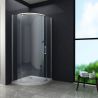 Cabina Ego-Aron, usa batanta, crom, sticla 8 mm, 80-100 x 80-100 x 195 cm, cu sau fara cadita, Nano Easy Clean