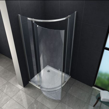 Cabina Ego-Aron, usa batanta, crom, sticla 8 mm, 80-100 x 80-100 x 195 cm, cu sau fara cadita, Nano Easy Clean