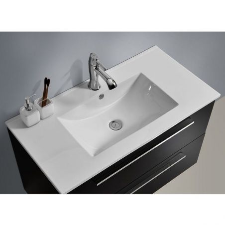 Set mobilier cu lavoar din ceramica sanitara, 60 sau 90 cm, Alb sau Negru, Soft Close