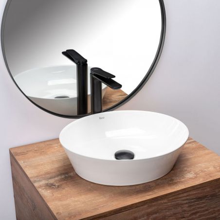 Lavoar EGO Saga, Alb, lucios, 41x37.5 cm, montaj pe blat, ceramica sanitara