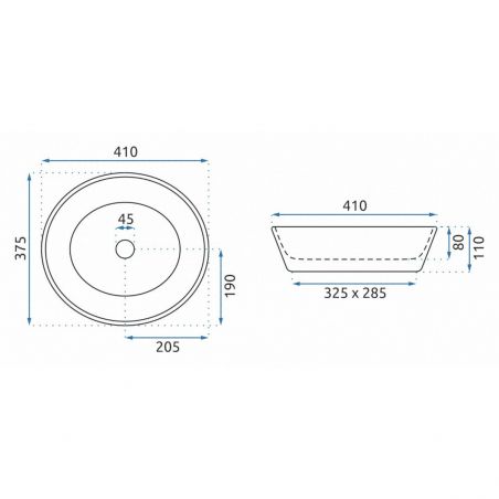 Lavoar EGO Saga, Alb, lucios, 41x37.5 cm, montaj pe blat, ceramica sanitara