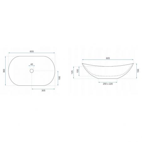 Lavoar EGO Royal 60 Granit, lucios, finisaj granit, 60.5x36 cm, montaj pe blat, ceramica sanitara