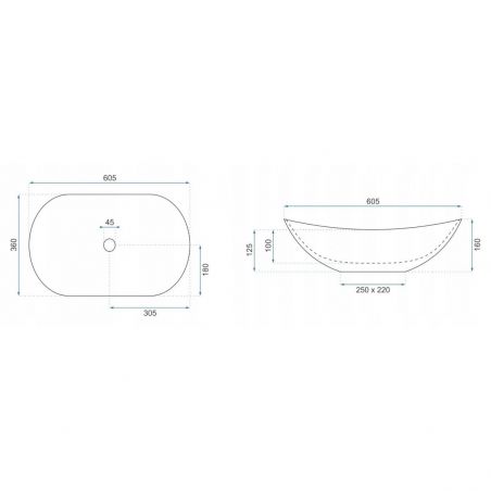 Lavoar EGO Royal 60 Lava, mat, finisaj piatra, 60.5x36 cm, montaj pe blat, ceramica sanitara