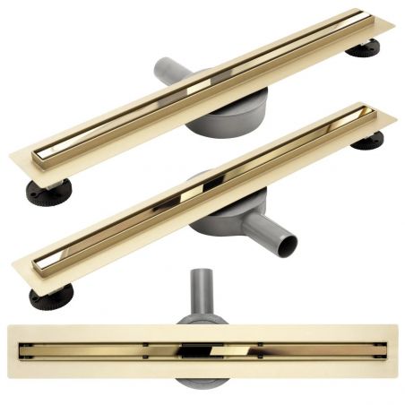 Rigola scurgere dus, REA-Neo Slim Mirror Gold Pro, dimensiuni intre 50 - 100 cm, completa, finisaj gold