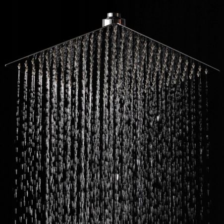 Cap de duș din otel inoxidabil Ego Ultra Slim Square, 30x30 cm, Negru mat
