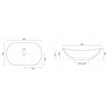 Lavoar EGO Royal 60, Alb-Auriu, lucios, 60.5x36 cm, montaj pe blat, ceramica sanitara