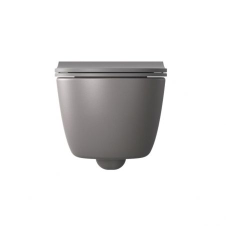 Vas WC EGO Michael Rimless, 49x36 cm, Gri, Power Colour, semi-mat, montaj suspendat, capac duroplast soft-close easy off