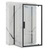 Cabina dus Ego-Rapid Swing Black, 3 laturi, 80-100 x 70-150 x 195 cm, sticla securizata 6mm, usa batanta, Easy Clean