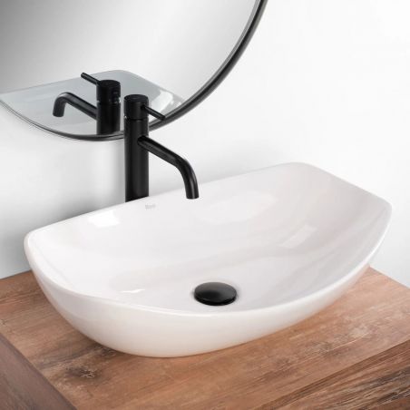 Lavoar EGO Tango, Alb, lucios, 56.5x40.5 cm, montaj pe blat, ceramica sanitara