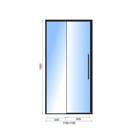 Usa de dus, REA-SOL Gold, 120 cm, Glisanta, Sticla securizata transparenta 6mm