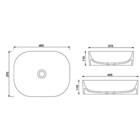 Lavoar Ego 102, Alb Lucios, 37 x 37 si 46.5 x 37 cm , montaj pe blat,ceramica sanitara