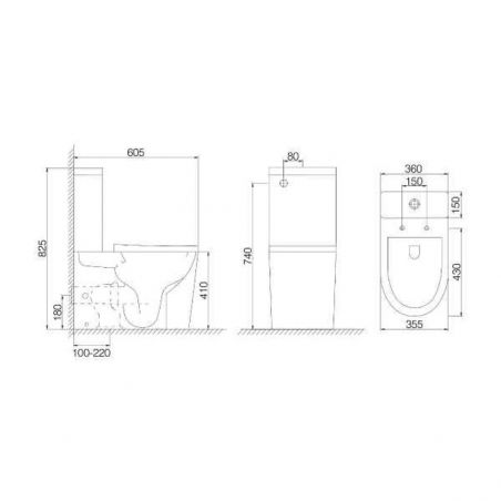 Vas wc Ego-S108T Rimless, rezervor inclus, 60x36 cm, Alb, ceramica sanitara, capac cu inchidere Soft Close