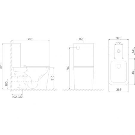 Vas wc Ego-S112T Rimless, rezervor inclus, 67x37 cm, Alb, ceramica sanitara, capac cu inchidere Soft Close