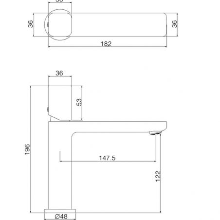 Baterie lavoar Alano, montaj pe lavoar, Alb mat, perlator Neoperl, design deosebit