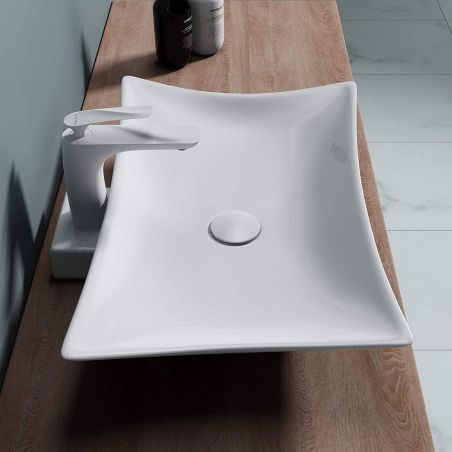 Lavoar EGO 891, Alb, 56.5x42 cm montaj pe blat, ceramica sanitara