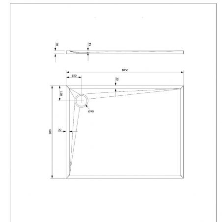 Cadita dus OMNIRES STONE, compozit mineral, inaltime 3 cm, Alb mat, dimensiuni la alegere