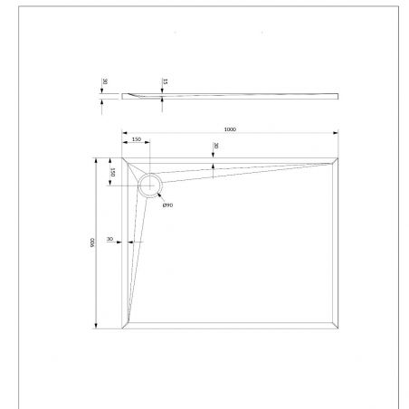 Cadita dus OMNIRES STONE, compozit mineral, inaltime 3 cm, Alb mat, dimensiuni la alegere