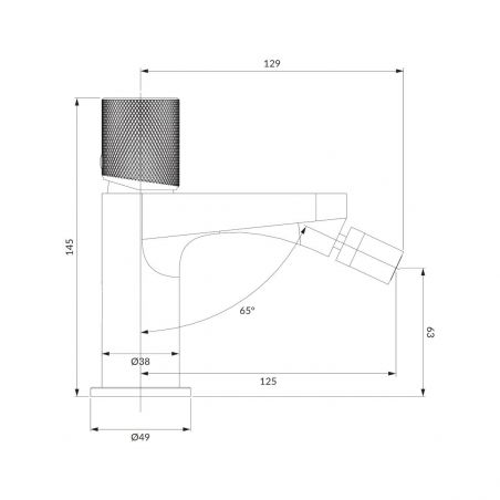 Baterie bideu OMNIRES CONTOUR, Crom, perlator, montaj pe bideu