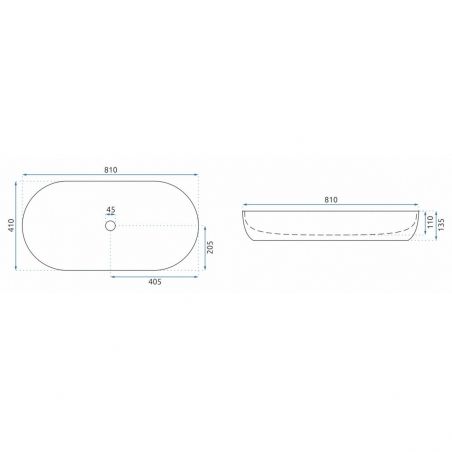 Lavoar EGO Cleo 81 Shinny Ajax, imitatie piatra, 81x41 cm, montaj pe blat, ceramica sanitara