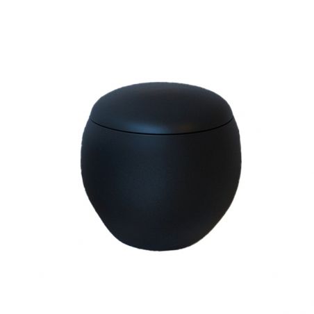 Vas WC EGO Angelo, Negru mat, Power Colour, 60x43 cm montaj suspendat, capac duroplast slim soft-close inclus