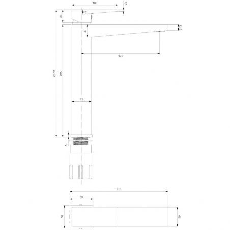 Baterie lavoar OMNIRES FRESH, finisaj Crom, cartus 3.5 cm, montaj pe blat