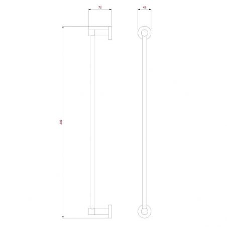 Suport prosoape Omnires Modern Project, 60 cm, Negru, finisaj Mat