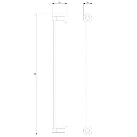 Suport prosoape Omnires Modern Project, 40 cm, Negru, finisaj Mat