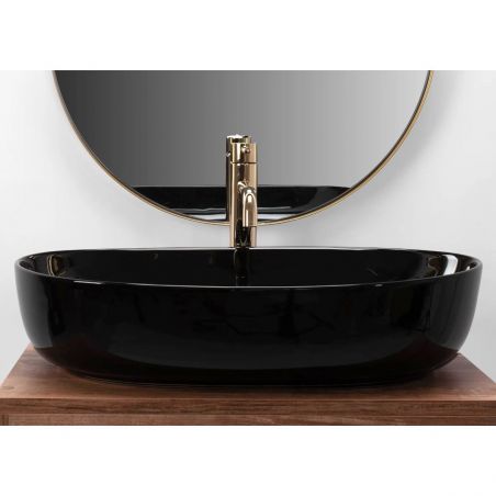 Lavoar EGO Cleo, Negru, 60.5x41 cm, montaj pe blat, ceramica sanitara