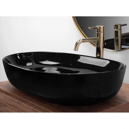 Lavoar EGO Cleo, Negru, 60.5x41 cm, montaj pe blat, ceramica sanitara