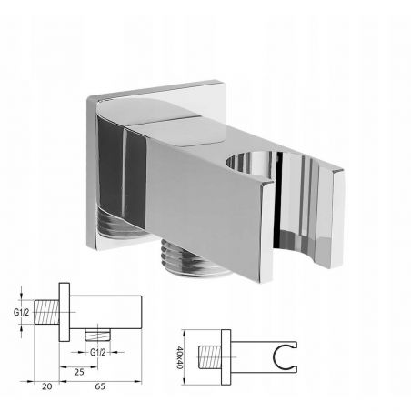 Sistem dus EGO Z1, montaj din tavan, baterie incastrata cu  termostat, dus tip ploaie 30x30 cm