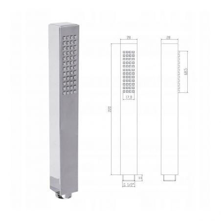 Sistem dus EGO Z1, montaj din tavan, baterie incastrata cu  termostat, dus tip ploaie 30x30 cm