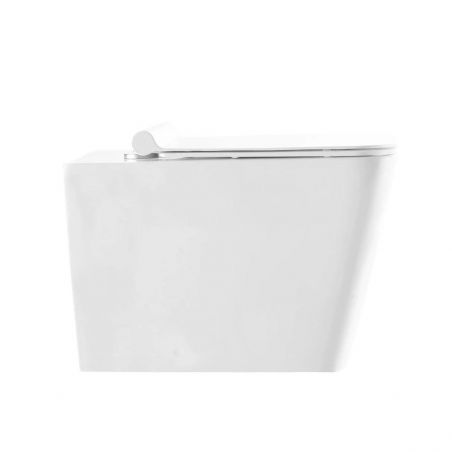 Vas wc Alfonso Rimless montaj pe podea, capac slim, 56x35 cm, Alb, ceramica sanitara
