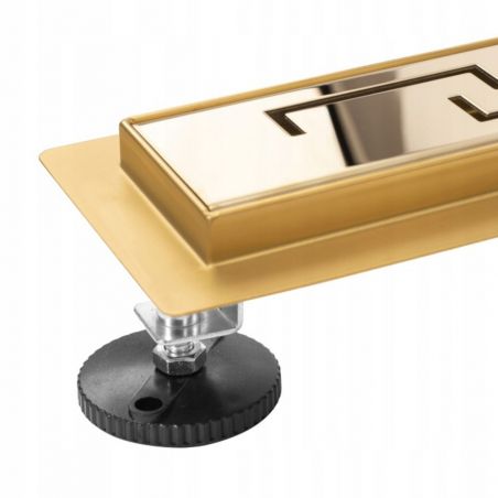Rigola de scurgere dus Greek Mirror Gold Pro, Sifon 360 de grade, otel inoxidabil, dimensiune intre 60-90 cm