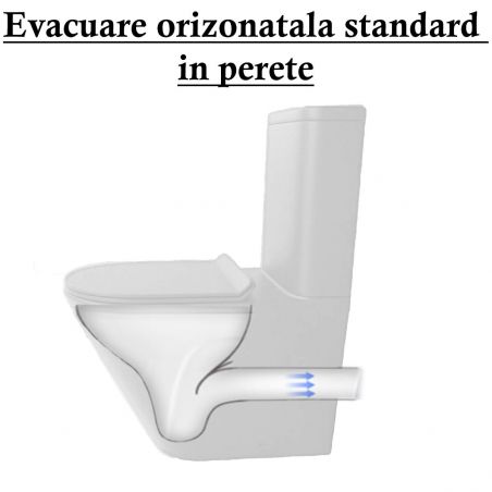 Vas WC EGO Dario Rimless, rezervor inclus, 2 piese, Alb Lucios, 60x36 cm, montaj podea, capac duroplast slim soft-close inclus