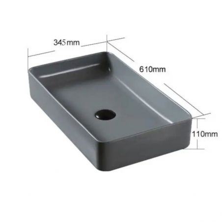 Lavoar Maura, Negru Mat, ceramica sanitara, 61x35 montaj pe blat