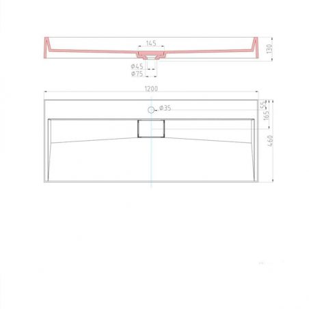 Lavoar Dublu EGO 19, Alb, lucios, 120 cm, compozit marmura, montaj suspendat sau pe blat, cu o gaura de baterie